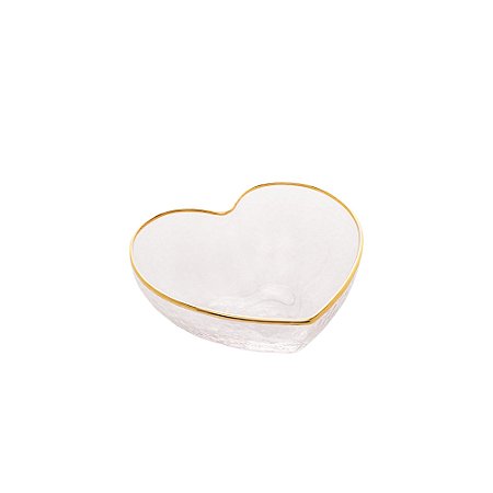 BOWL VIDRO C/BORDA DOURADA HEART 9x8x4cm