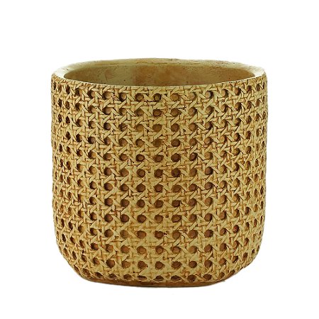 VASO DECORATIVO RESINA PALHA 17x16cm