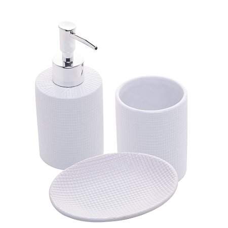 CJ 3PC P/BANHEIRO DE CERÂMICA LILLE BRANCO