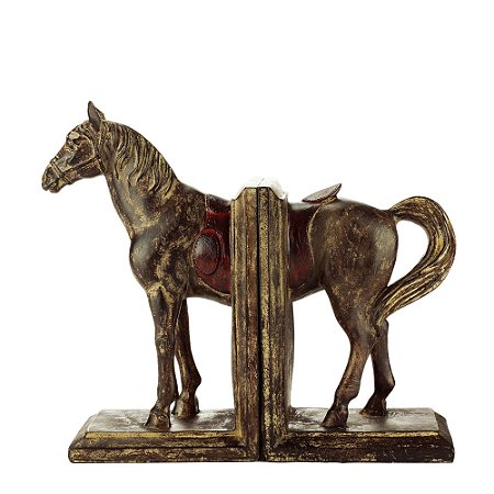 APARADOR DE LIVROS RESINA CAVALO 27x9x23cm