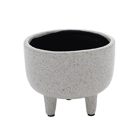 VASO DECORATIVO PORCELANA CINZA 15x12cm