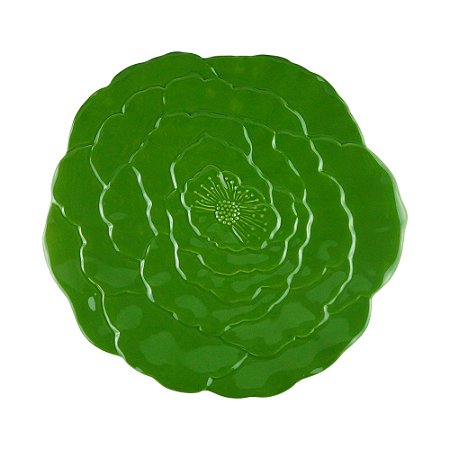 PRATO RASO PORCELANA ROSY VERDE 27cm