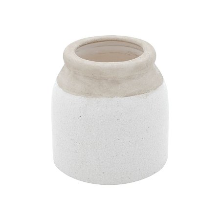 VASO DECORATIVO PORCELANA MARFIM 12x12cm