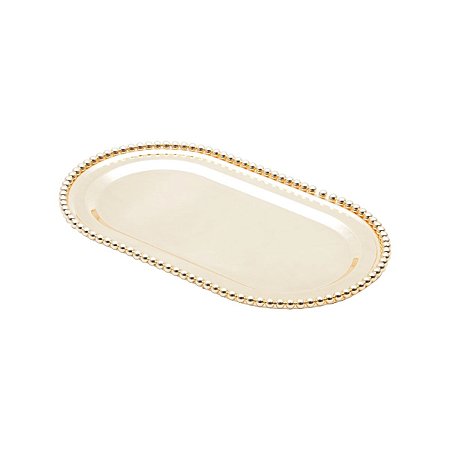BANDEJA DE ZAMAC DOURADA 22,5x13cm