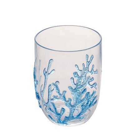 CJ 6 COPOS BAIXOS ACRÍLICO CORAL AZUL 465ml