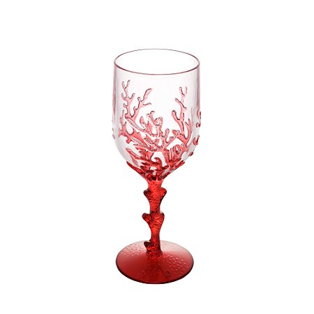 CJ 6 TAÇAS ACRÍLICO CORAL VERMELHO 450ml
