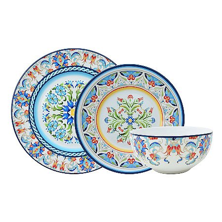APARELHO DE JANTAR 18 PECAS TUNISIA EM PORCELANA