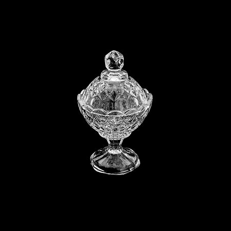 BOMBONIERE DE CRISTAL ANGEL C/PÉ TRANSPARENTE 10,5X16cm