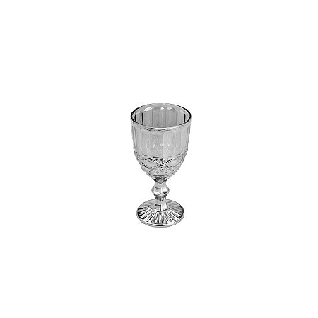 CJ 6 TAÇAS P/ÁGUA DE VIDRO LIBÉLULA CINZA METALIZADO 325ml