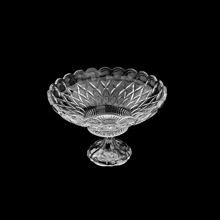 CENTRO DE MESA DE CRISTAL C/PÉ ANGEL TRANSPARENTE 32X19cm