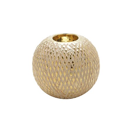 VASO DECORATIVO CERÂMICA DOURADO 12x11cm