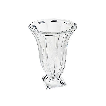VASO DE CRISTAL C/PÉ PANEL LIRIO TRANSPARENTE 25X35,5cm