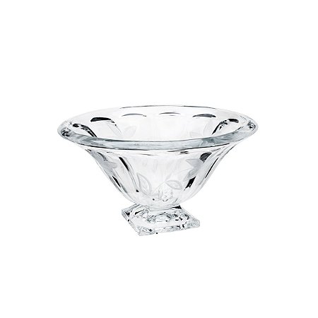 CENTRO DE MESA DECORATIVO DE CRISTAL C/PÉ PANEL LIRIO TRANSPARENTE 37X20cm