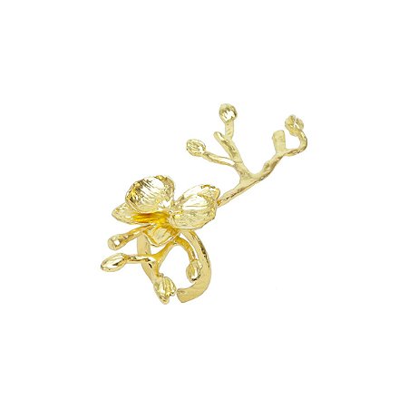 CJ 2 ANÉIS P/GUARDANAPO DE ZAMAC TREE STICK DOURADO 6X13cm