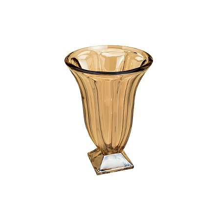VASO DE CRISTAL C/PÉ PANEL AMBAR 25X35,5cm