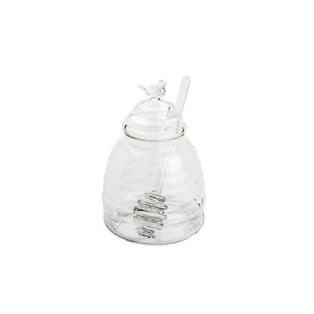 MELEIRA DE VIDRO BOROSSILICATO C/PEGADOR E TAMPA DE VIDRO 470ml