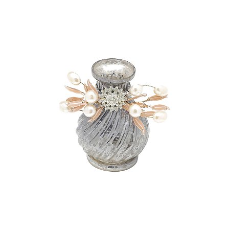VASINHO BEADED FLOWER FUMÊ 6CMØ X 9CM