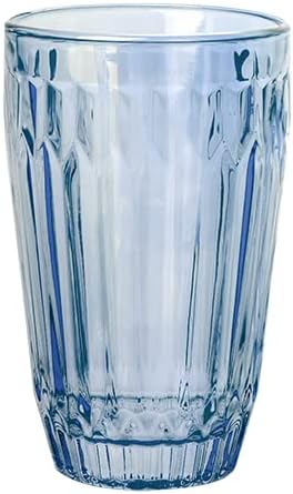 JOGO DE 6 COPOS BRETAGNE EM VIDRO 355ML A13CM COR AZUL LUSTER