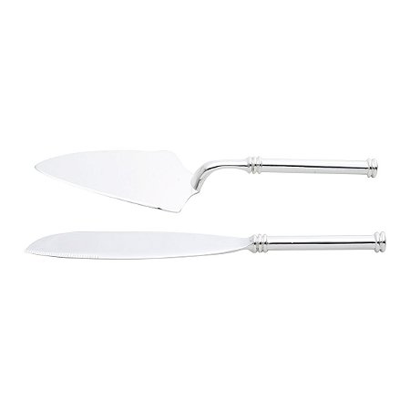 CJ. 2 TALHERES P/ BOLO PRATEADO CLARK 27,5CM