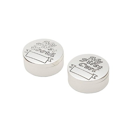JG. 2 CAIXINHAS P/ DENTE E CABELO ROUND ABC DE ZINCO