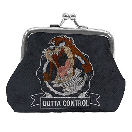 PORTA MOEDAS PVC LOONEY TAZ OUTTA CONTROL FD CINZA 9 X 1,5 X