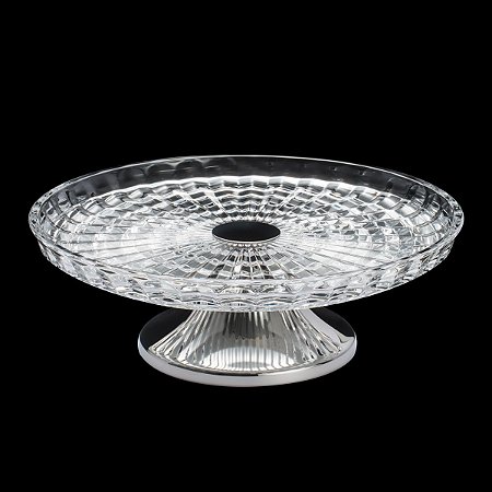 PRATO PARA BOLO DIAMOND INOX 30CM DIAMETRO