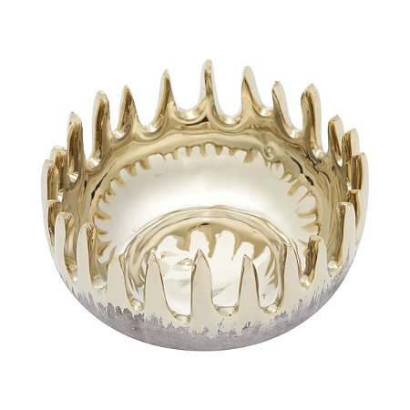 VASO DECORATIVO CERÂMICA DOURADO/MARROM 15x8cm