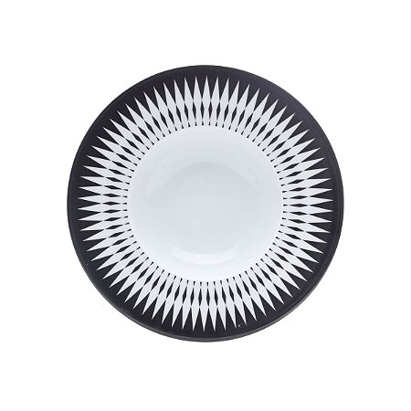 JG 6 PRATOS FUNDO DE PORCELANA LIMOGES ALCHIME NOIRE 23CM