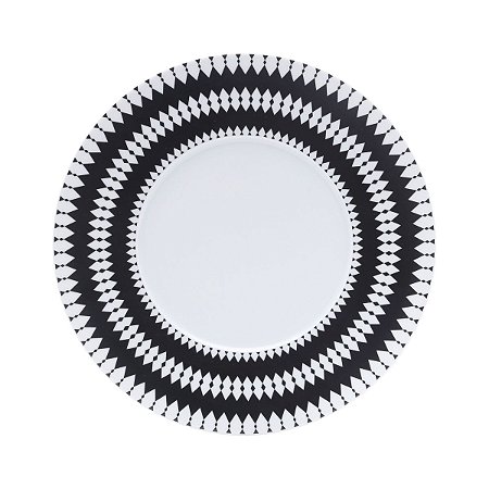 JG 6 PRATOS RASO DE PORCELANA LIMOGES ALCHIME NOIRE 27CM