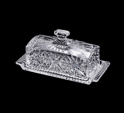 MANTEGUEIRA DE CRISTAL C/TAMPA DUBLIN 20,5X9X10,5CM