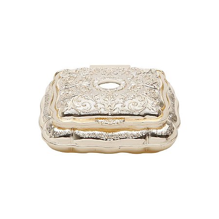 PORTA JÓIA RETANGULAR DE ZAMAC DOURADO 13CM