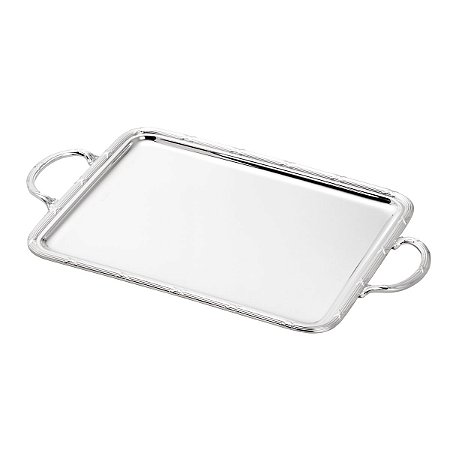 BANDEJA DE PRATA C/ALÇA CROISÉ 49X39CM