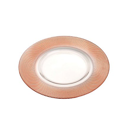 SOUSPLAT DE CRISTAL ROSÉ GOLD 32,5X32,5X1,8cm