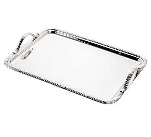BANDEJA DE PRATA C/ALÇA CROISÉ 39X29CM