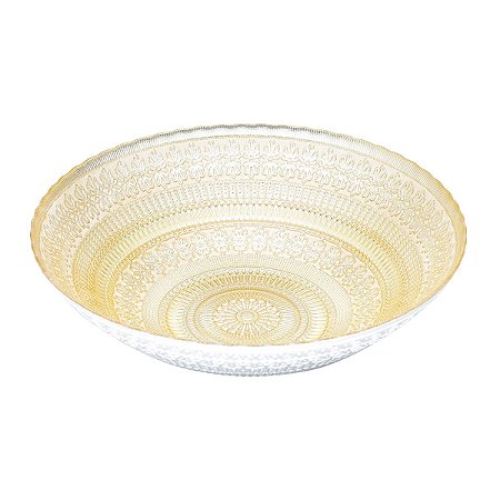 CENTRO DE MESA DE VIDRO ANCARA DOURADO 33x9cm