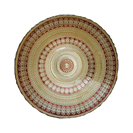 CENTRO DE MESA DE VIDRO ANCARA VERMELHO 33x9cm