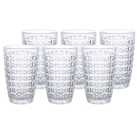 JOGO DE 6 COPOS CHEVALIER EM VIDRO 355ML A13CM