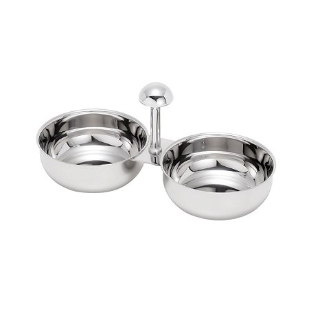 PETISQUEIRA DUPLA DE AÇO INOX ELEGANCE 23X10X12CM