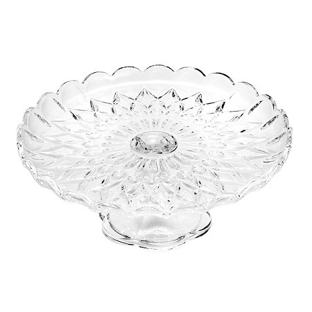 PRATO P/BOLO DE CRISTAL C/PÉ ANGÉLICA 30X12,5CM