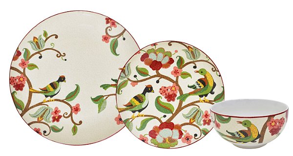 APARELHO DE JANTAR MELIA RED 18 PEÇAS EM PORCELANA