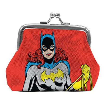PORTA MOEDAS PVC DC BAT GIRL VERMELHO 9 X 8 X 1,5 CM