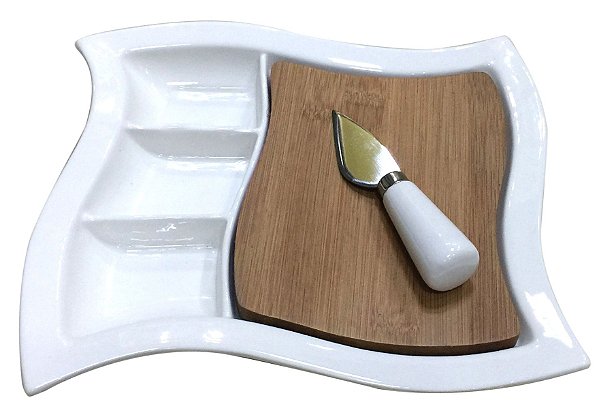JG DE PETISQUEIRA EM PORCELANA COM TÁBUA E FACA