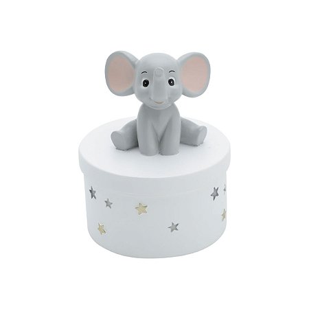 CAIXA REDONDA POLIRESINA ELEFANTE 8x8x10cm