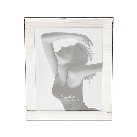 PORTA RETRATO DE AÇO PRATEADO 20X25 CM