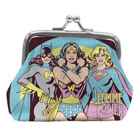 PORTA MOEDAS PVC DC FAMER POWER AZUL 9 X 8 X 1,5 CM