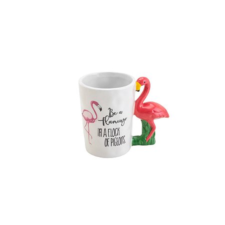 CANECA DE CERÂMICA FLAMINGO 350ml