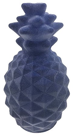 ABACAXI DECORATIVO EM VIDRO COM LUZ INTERNA 18CM AZUL