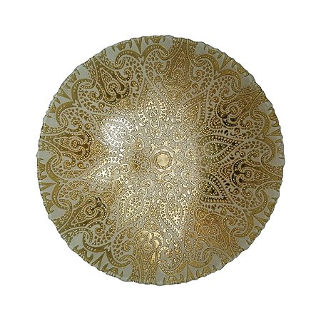 CENTRO DE MESA DE VIDRO ISTAMBUL DOURADO 33x9cm