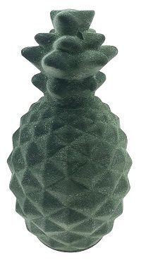 ABACAXI DECORATIVO EM VIDRO COM LUZ INTERNA 18CM VERDE