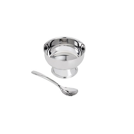 CJ 6 TAÇAS P/SOBREMESA C/6 COLHERES DE AÇO INOX ELEGANCE
